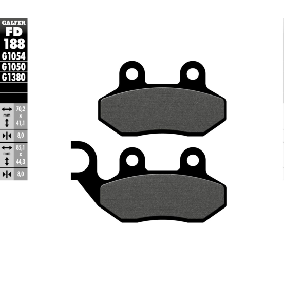 Plaquettes de frein GALFER - G1050SEMI METAL FD188