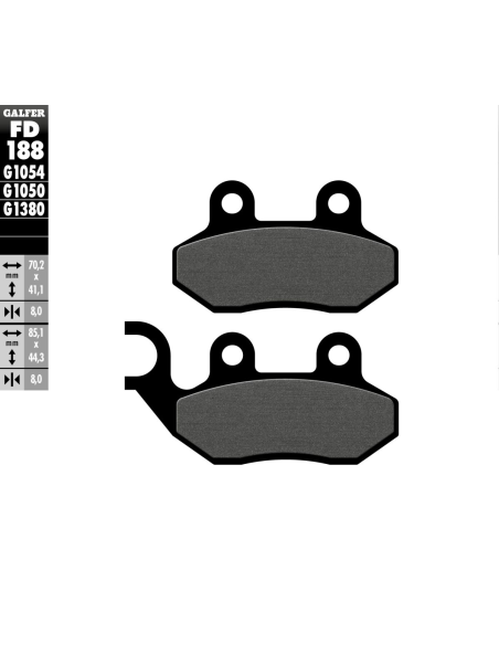 Plaquettes de frein GALFER - G1050SEMI METAL FD188