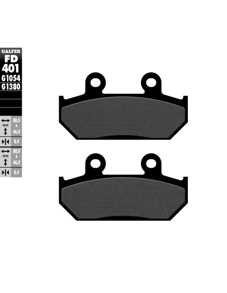Plaquettes de frein GALFER - G1054 ORGANIQUE SEMI METAL FD401