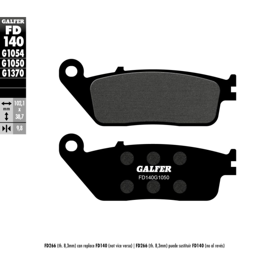 Plaquettes de frein GALFER - G1050SEMI METAL FD140