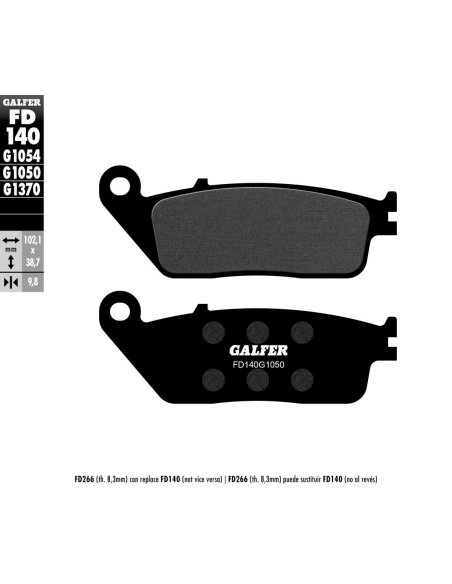 Plaquettes de frein GALFER - G1050SEMI METAL FD140