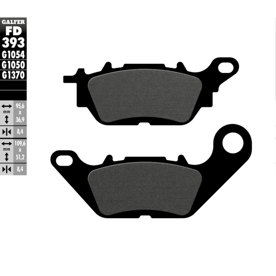 Plaquettes de frein GALFER - G1054 ORGANIQUE SEMI METAL FD393