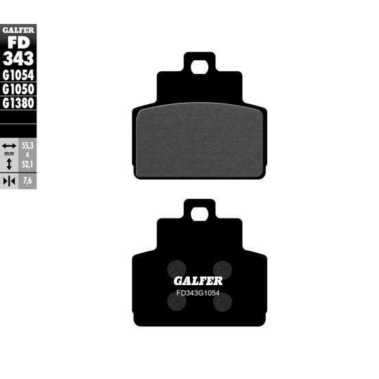 Plaquettes de frein GALFER - G1054 ORGANIQUE SEMI METAL FD343