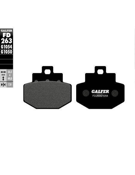 Plaquettes de frein GALFER - G1054 ORGANIQUE SEMI METAL FD263