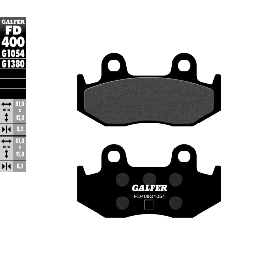 Plaquettes de frein GALFER - G1054 ORGANIQUE SEMI METAL FD400