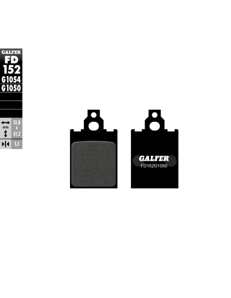 Plaquettes de frein GALFER - G1050SEMI METAL FD152