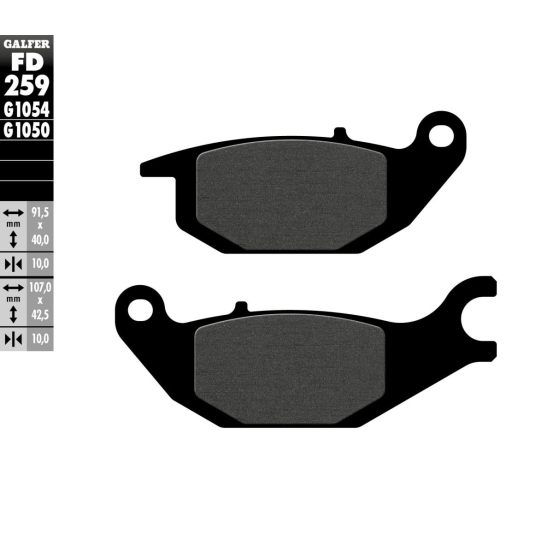 Plaquettes de frein GALFER - G1050SEMI METAL FD259