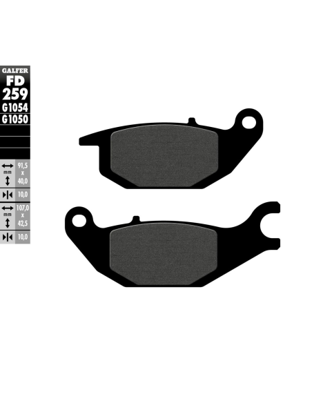 Plaquettes de frein GALFER - G1050SEMI METAL FD259
