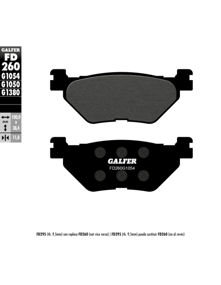 Plaquettes de frein GALFER - G1054 ORGANIQUE SEMI METAL FD260