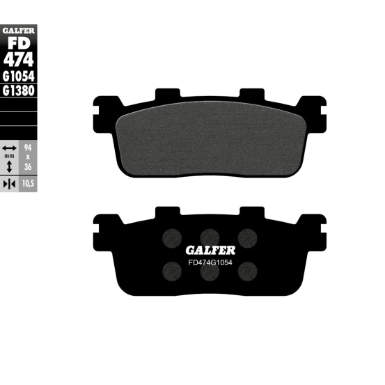 Plaquettes de frein GALFER - G1054 ORGANIQUE SEMI METAL FD474