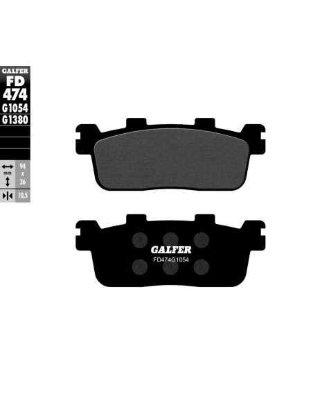 Plaquettes de frein GALFER - G1054 ORGANIQUE SEMI METAL FD474