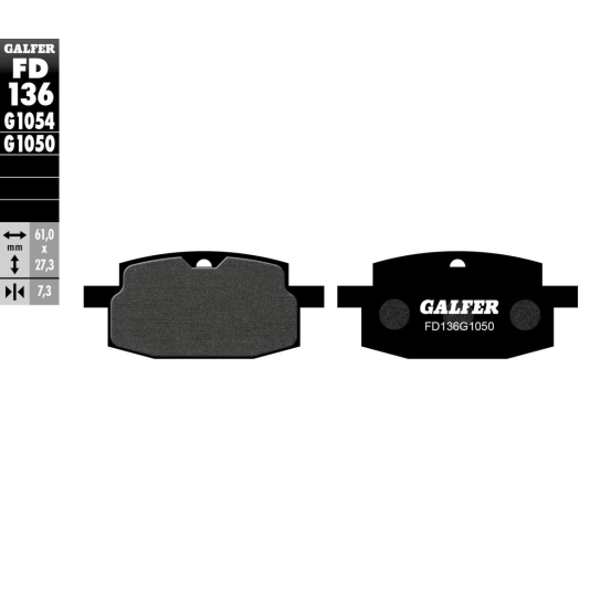 Plaquettes de frein GALFER - G1050SEMI METAL FD136