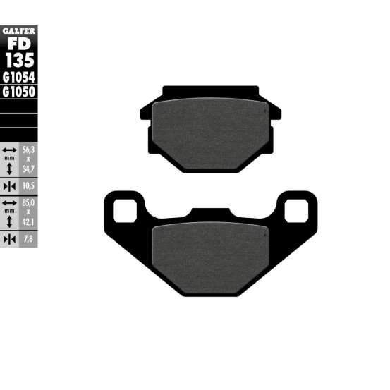 Plaquettes de frein GALFER - G1050SEMI METAL FD135