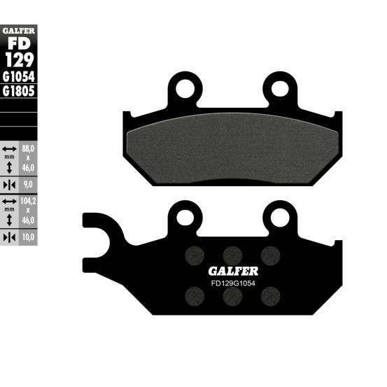 Plaquettes de frein GALFER - G1054 ORGANIQUE SEMI METAL FD129