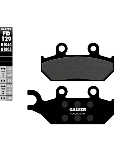 Plaquettes de frein GALFER - G1054 ORGANIQUE SEMI METAL FD129