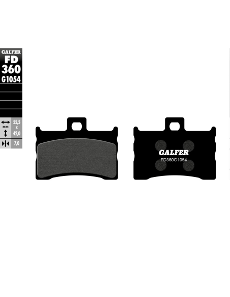 Plaquettes de frein GALFER - G1054 ORGANIQUE SEMI METAL FD360