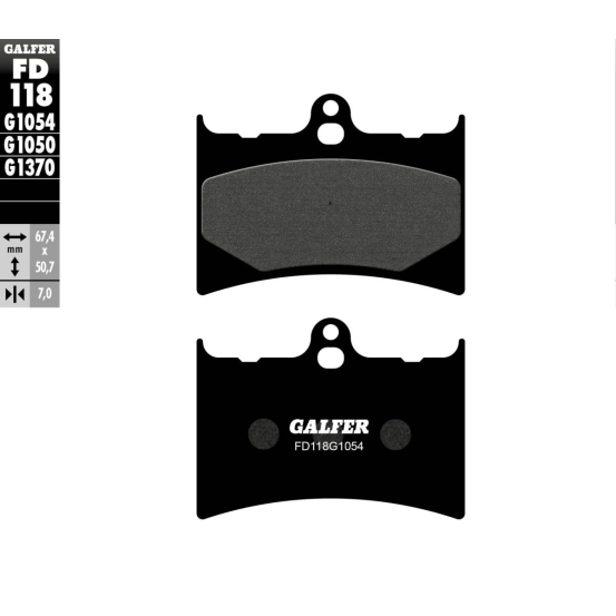 Plaquettes de frein GALFER - G1054 ORGANIQUE SEMI METAL FD118