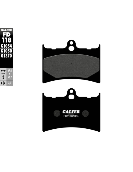 Plaquettes de frein GALFER - G1054 ORGANIQUE SEMI METAL FD118