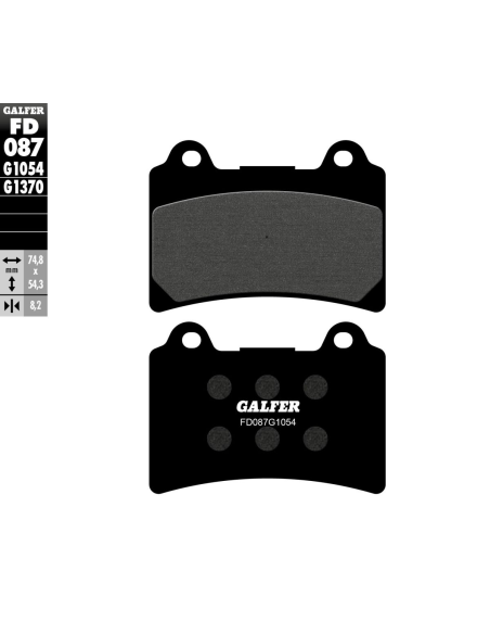 Plaquettes de frein GALFER - G1054 ORGANIQUE SEMI METAL FD087