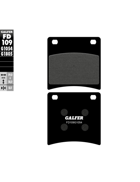 Plaquettes de frein GALFER - G1054 ORGANIQUE SEMI METAL FD109