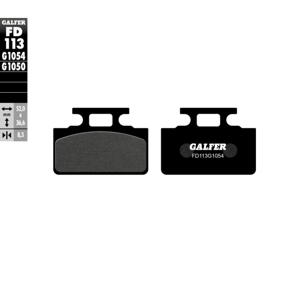 Plaquettes de frein GALFER - G1054 ORGANIQUE SEMI METAL FD113