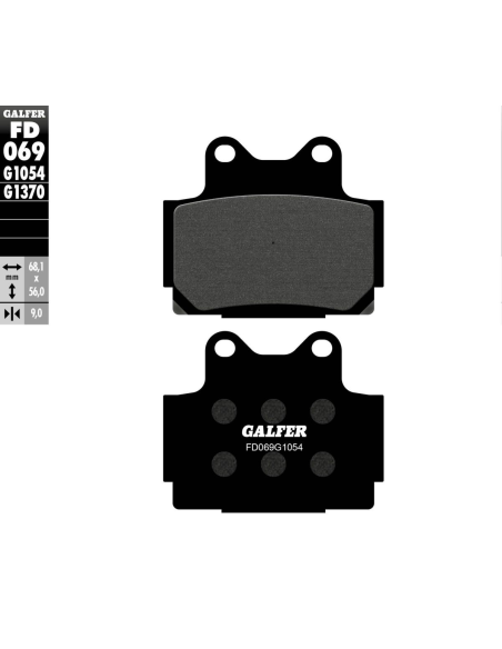 Plaquettes de frein GALFER -G1054 ORGANIQUE SEMI METAL FD069