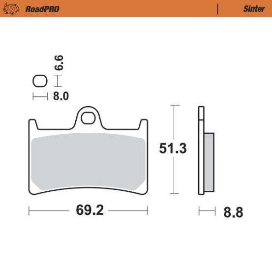 Plaquettes de frein MOTO MASTER métal fritté 402801 Road Pro Sinter