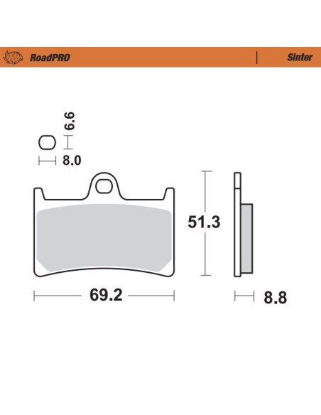 Plaquettes de frein MOTO MASTER métal fritté 402801 Road Pro Sinter