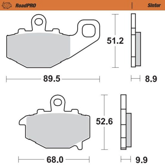 Plaquettes de frein MOTO MASTER métal fritté 403702 Road Pro Sinter