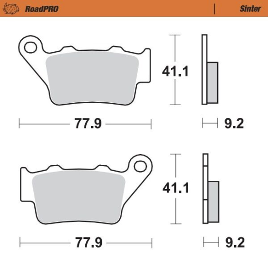 Plaquettes de frein MOTO MASTER métal fritté 403402 Road Pro Sinter