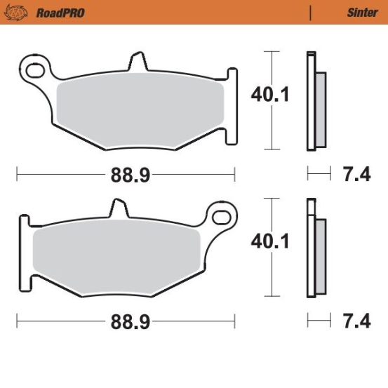 Plaquettes de frein MOTO MASTER métal fritté 406602 Road Pro Sinter