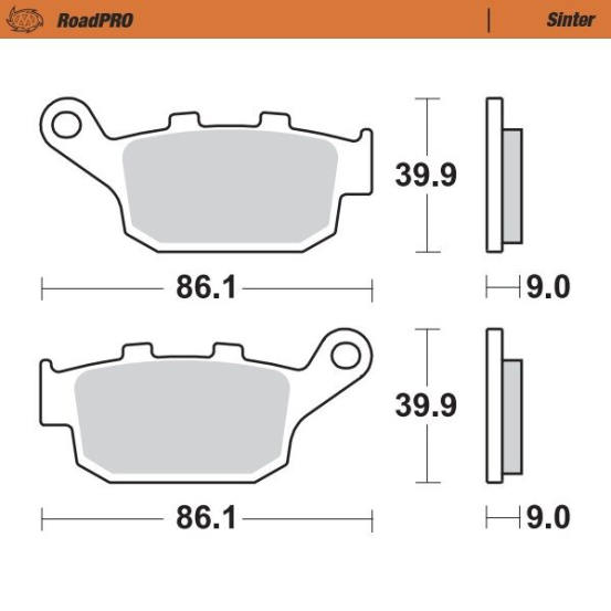 Plaquettes de frein MOTO MASTER métal fritté 407702 Road Pro Sinter