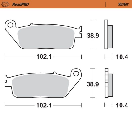 Plaquettes de frein MOTO MASTER métal fritté 403002 Road Pro Sinter