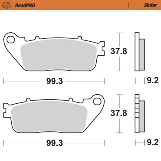 Plaquettes de frein MOTO MASTER métal fritté 407202 Road Pro Sinter