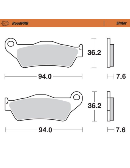 Plaquettes de frein MOTO MASTER métal fritté 400203 Road Pro Scooter