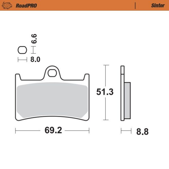Plaquettes de frein MOTO MASTER métal fritté 401403 Road Pro Scooter