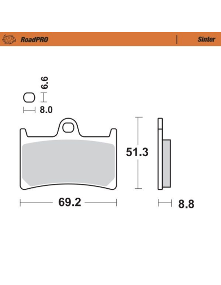 Plaquettes de frein MOTO MASTER métal fritté 401403 Road Pro Scooter