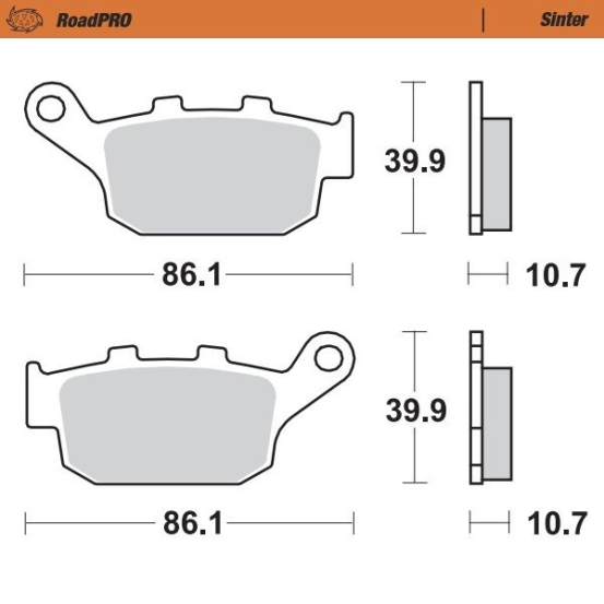 Plaquettes de frein MOTO MASTER métal fritté 402202 Road Pro Sinter
