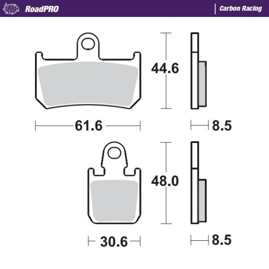 Plaquettes de frein MOTO MASTER 406906 Road Pro Carbone racing