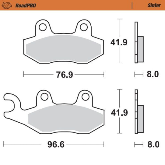 Plaquettes de frein MOTO MASTER métal fritté 410501 Road Pro Sinter