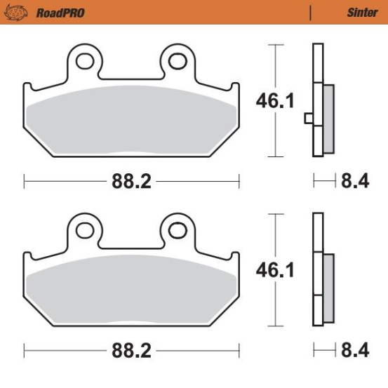 Plaquettes de frein MOTO MASTER métal fritté 400603 Road Pro Scooter