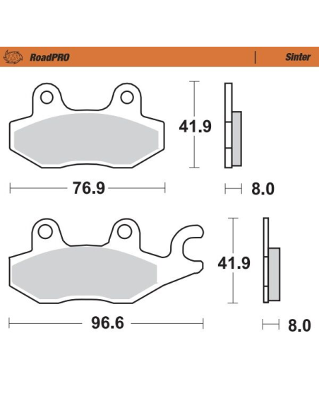 Plaquettes de frein MOTO MASTER métal fritté 402902 Road Pro Sinter