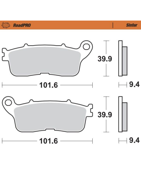 Plaquettes de frein MOTO MASTER métal fritté 407802 Road Pro Sinter