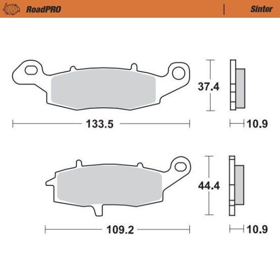 Plaquettes de frein MOTO MASTER métal fritté 410902 Road Pro Sinter