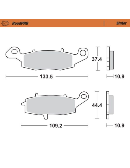 Plaquettes de frein MOTO MASTER métal fritté 410902 Road Pro Sinter
