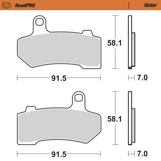 Plaquettes de frein MOTO MASTER métal fritté 412202 Road Pro Sinter