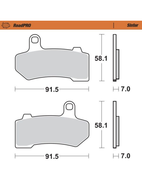 Plaquettes de frein MOTO MASTER métal fritté 412202 Road Pro Sinter
