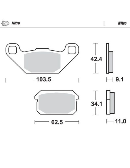 Plaquettes de frein MOTO MASTER métal fritté 099621 Nitro