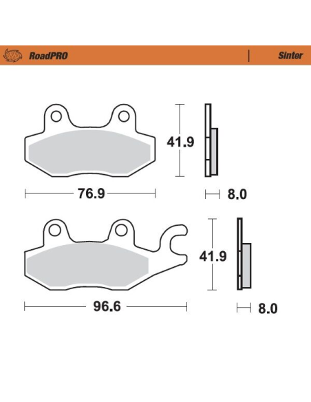 Plaquettes de frein MOTO MASTER métal fritté 412803 Road Pro Scooter