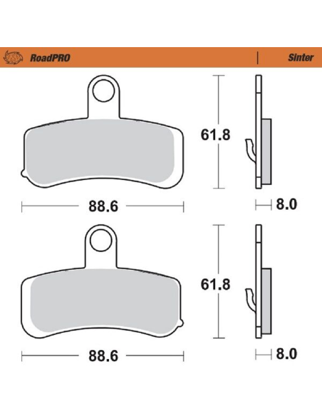 Plaquettes de frein MOTO MASTER métal fritté 411501 Road Pro Sinter
